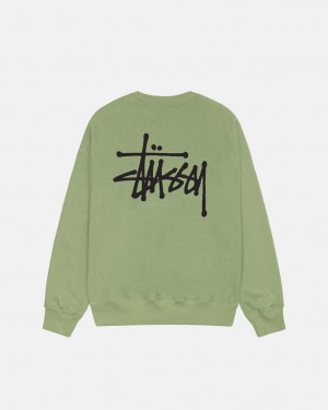 Stussy Basic Stussy Crew - Unisex Hoodies Verdes | MXJBT65861