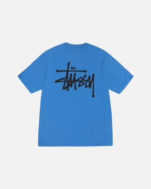 Stussy Basic Stussy Tee Pigment Dyed - Unisex Shortsleeve Azules | MXQCS16114