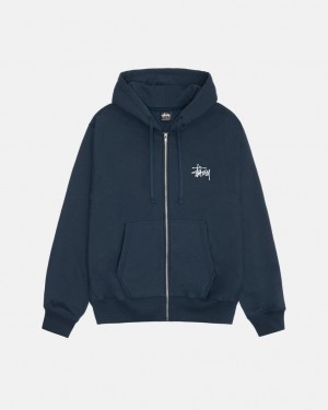 Stussy Basic Stussy Zip Hoodie - Unisex Hoodies Azul Marino | TMXPQ90361