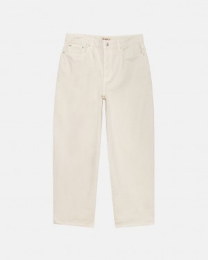 Stussy Big Ol Jean Washed Lona - Unisex Pants Beige | MXDYB47627