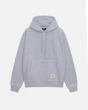 Stussy Contrast Stitch Label Hoodie - Unisex Hoodies Grises | QMXUV21284