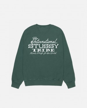 Stussy IST Crew Pigment Dyed - Unisex Hoodies Verdes | MXIIZ67172