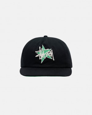 Stussy Mid-Depth Basic Star Strapback - Unisex Negros | MXZDE12909