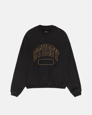 Stussy Varsity Oversized Crew - Unisex Hoodies Negros | GMXUC85659