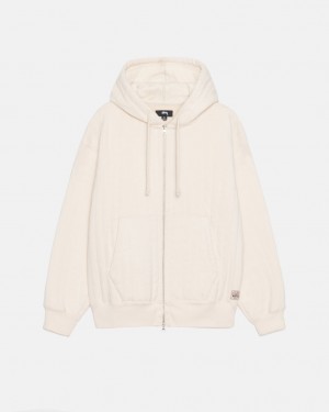 Stussy Vertical Acolchado Zip Hood - Unisex Hoodies Blancos | PMXQX46623