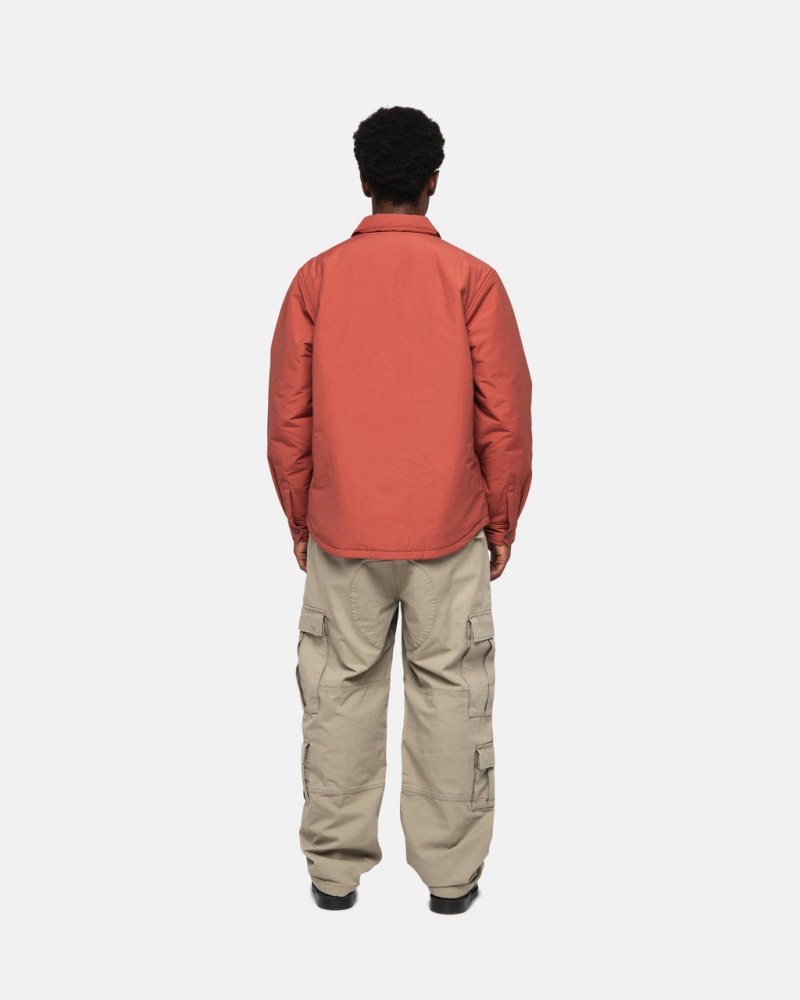 Stussy Acolchado Tech Over Shirt - Unisex Tops Shirts Rojos Oscuro | MMXHR74733