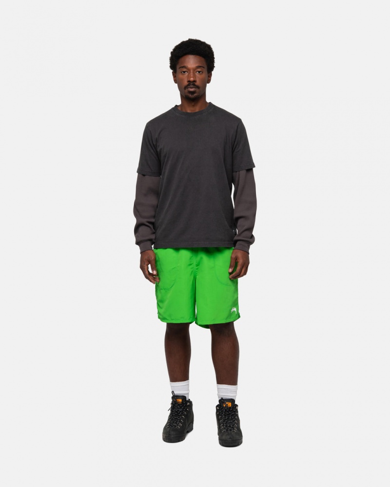 Stussy Agua Corta Stock - Unisex Shorts Trunks Verdes | MXJBT78556