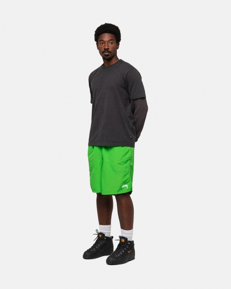 Stussy Agua Corta Stock - Unisex Shorts Trunks Verdes | MXJBT78556