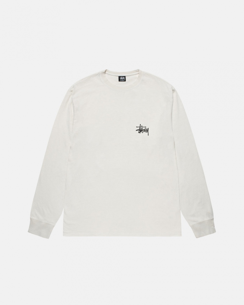 Stussy Basic Stussy LS Tee Pigment Dyed - Unisex Longsleeve Beige | XMXBH28289