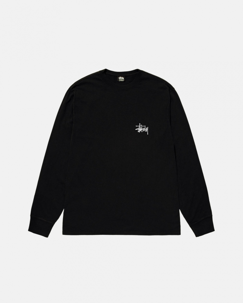 Stussy Basic Stussy LS Tee - Unisex Longsleeve Negros | FMXUI25879