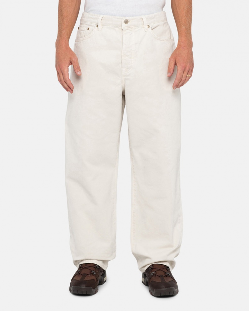 Stussy Big Ol& Jean Washed Lona - Unisex Pants Beige | MXIIZ83827