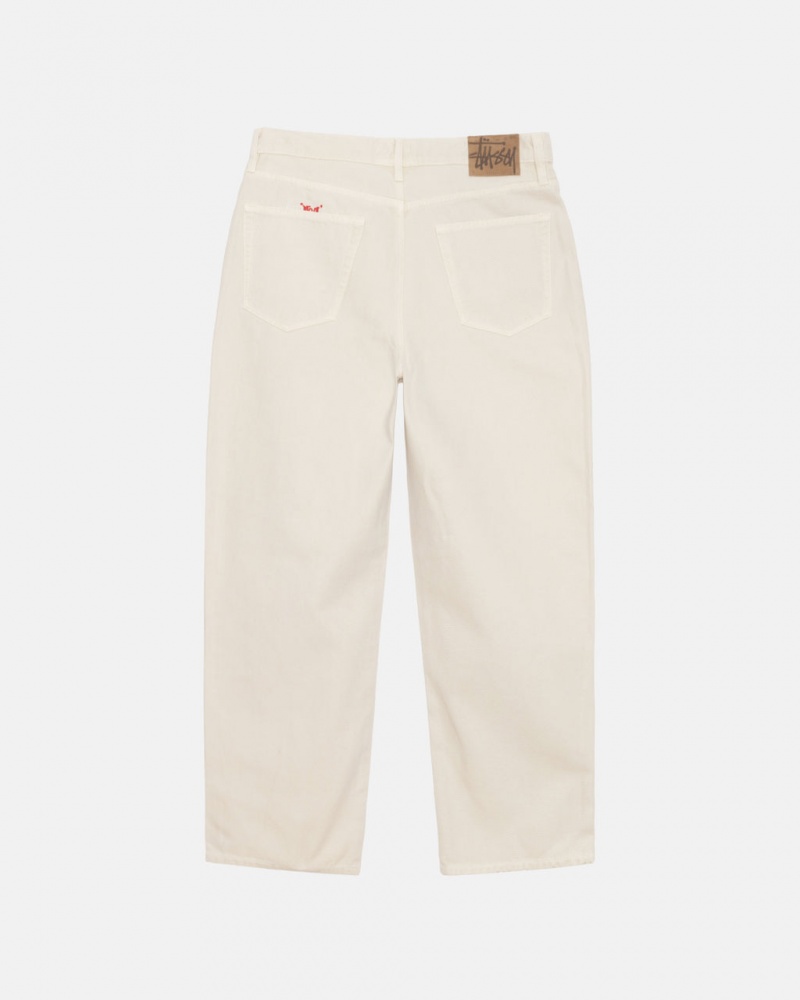 Stussy Big Ol& Jean Washed Lona - Unisex Pants Beige | MXIIZ83827