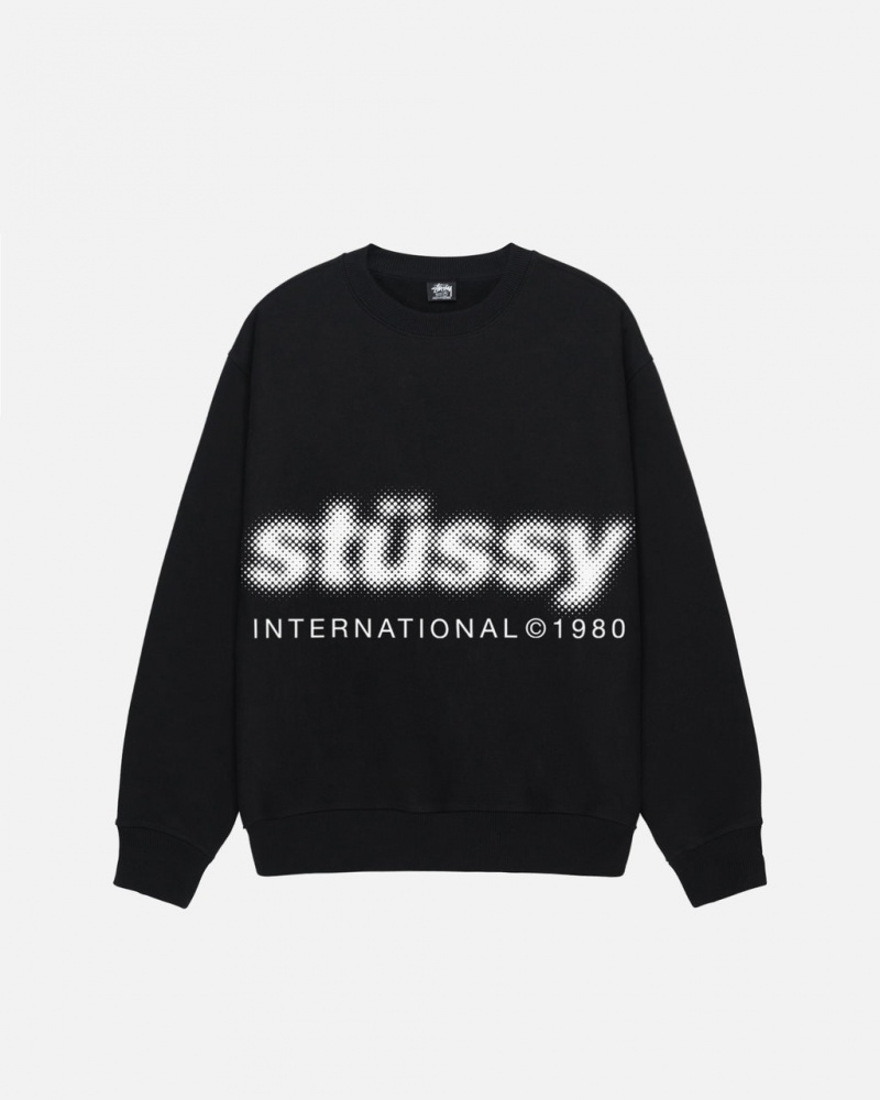 Stussy Blur Crew - Unisex Hoodies Negros | YMXVQ81305