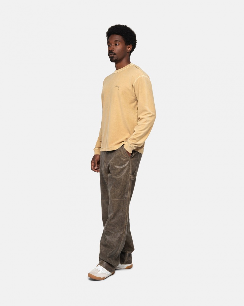 Stussy Lazy LS Tee - Unisex Longsleeve Dorados | EMXVG43375