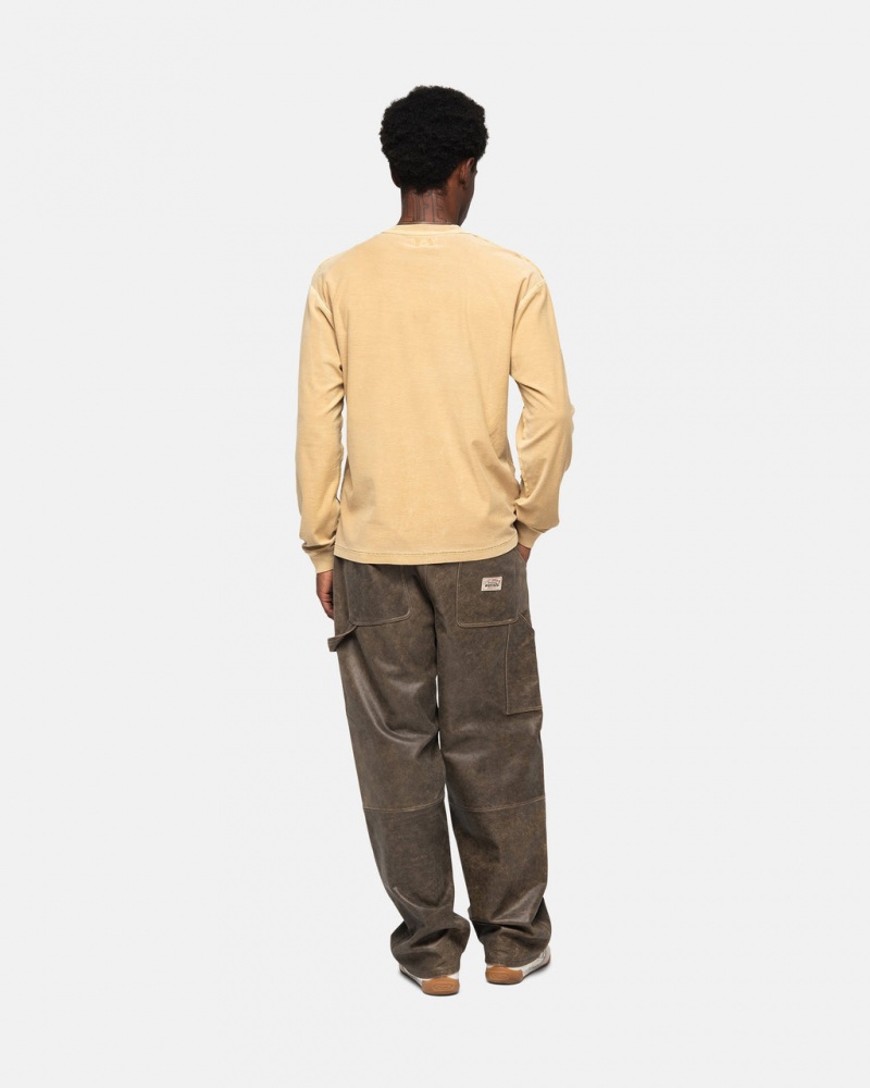 Stussy Lazy LS Tee - Unisex Longsleeve Dorados | EMXVG43375