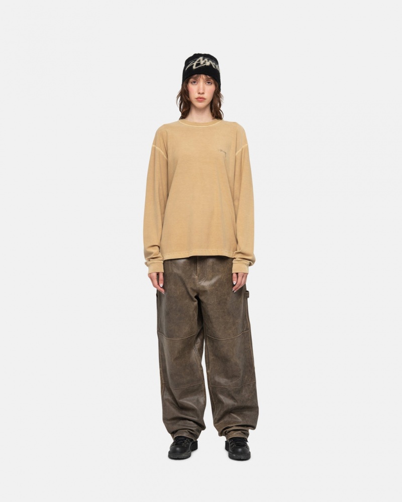 Stussy Lazy LS Tee - Unisex Longsleeve Dorados | EMXVG43375