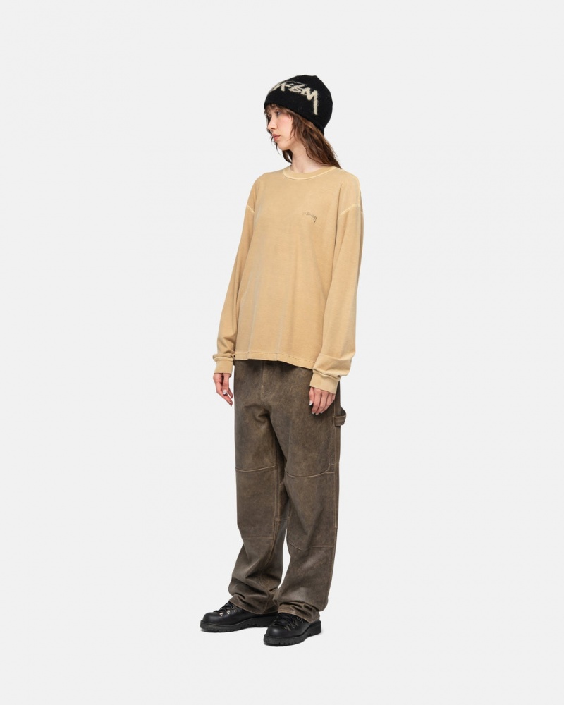 Stussy Lazy LS Tee - Unisex Longsleeve Dorados | EMXVG43375