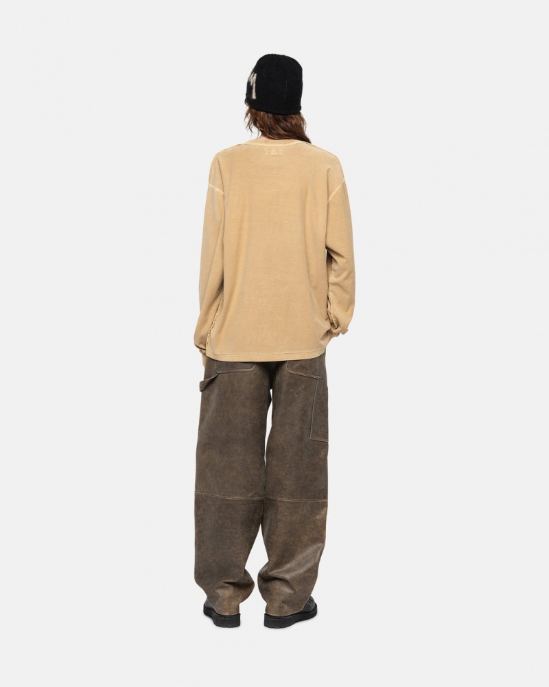 Stussy Lazy LS Tee - Unisex Longsleeve Dorados | EMXVG43375
