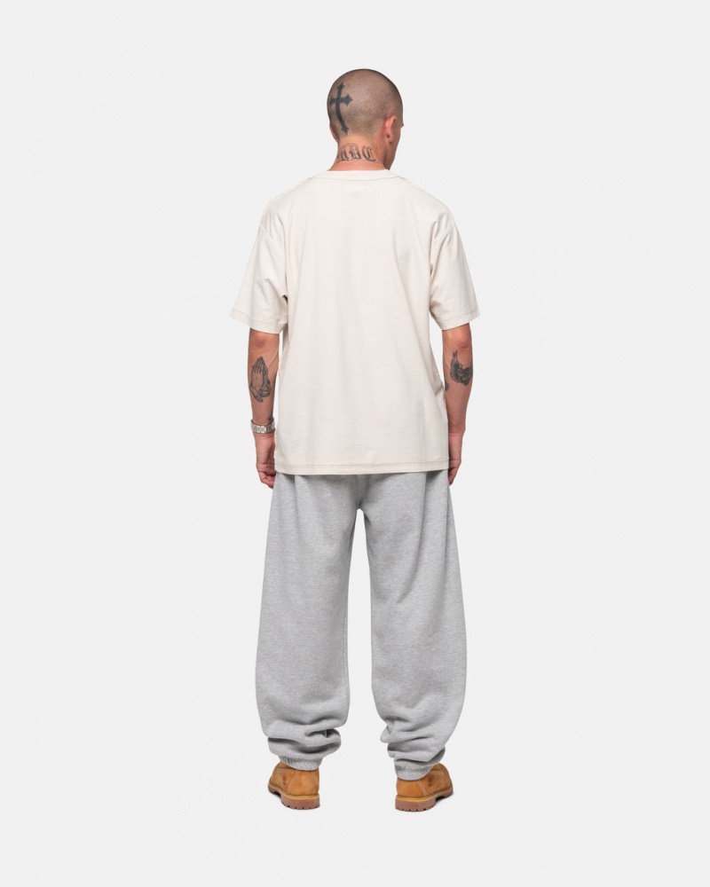 Stussy Lazy Tee - Unisex Sweaters Knits Beige | DMXKV17504