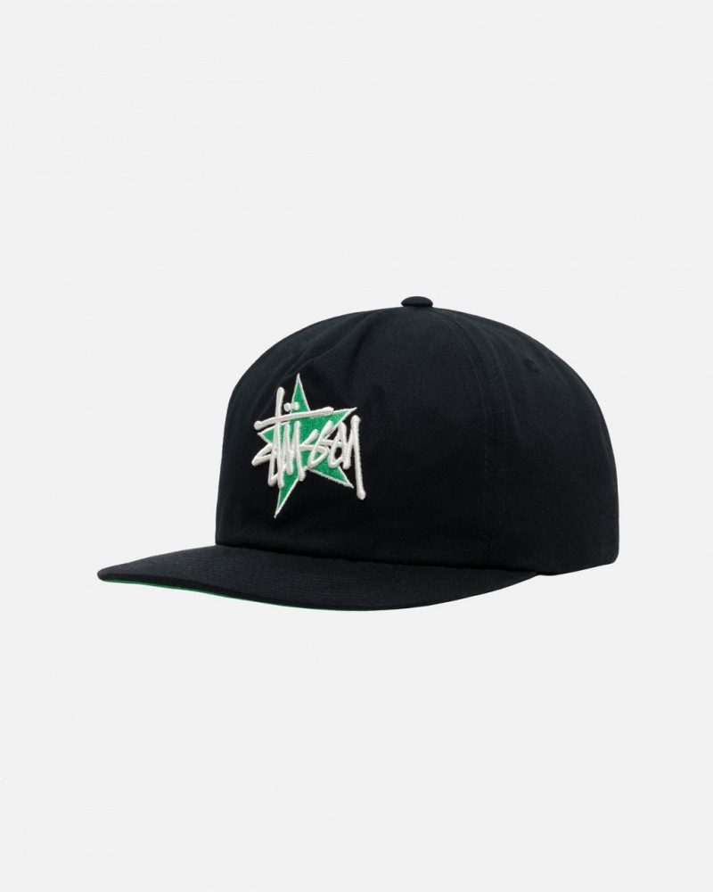 Stussy Mid-Depth Basic Star Strapback - Unisex Negros | MXZDE12909