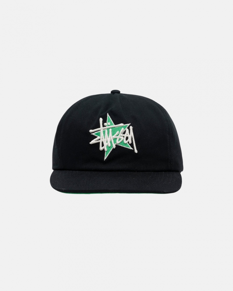 Stussy Mid-Depth Basic Star Strapback - Unisex Negros | MXZDE12909