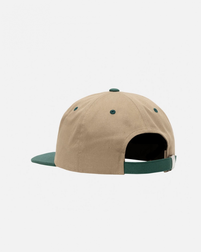 Stussy Mid-Depth Basic Star Strapback - Unisex Kaki | GMXEC46712