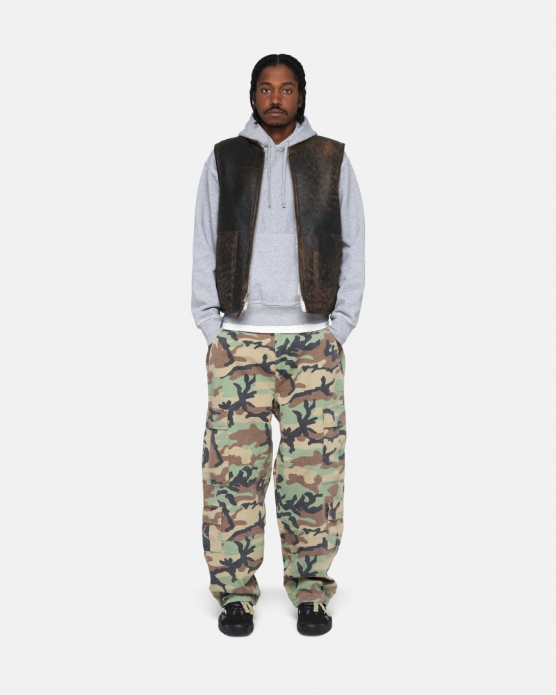 Stussy Reversible Shearling Workgear Vest - Unisex Jackets Marrom | PMXER68659