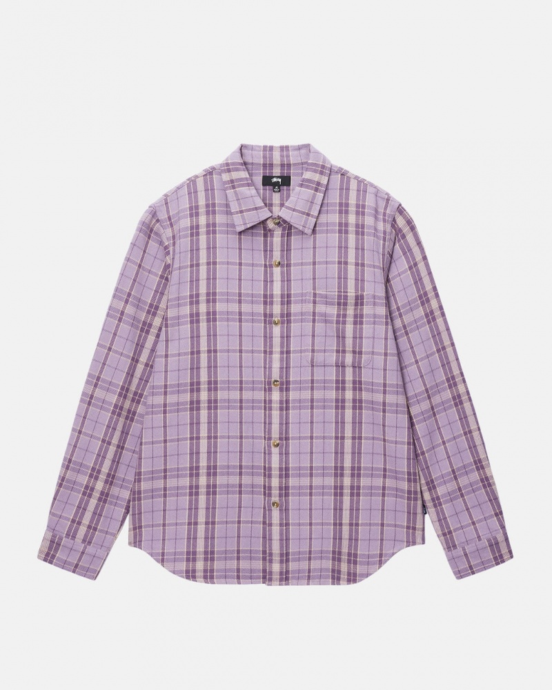 Stussy Stones Plaid Shirt - Unisex Tops Lavanda | XMXBH41709