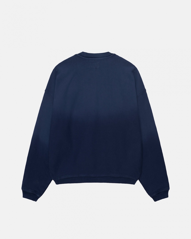Stussy Sun Faded Oversized Crew - Unisex Hoodies Azul Marino | MXQCS30220