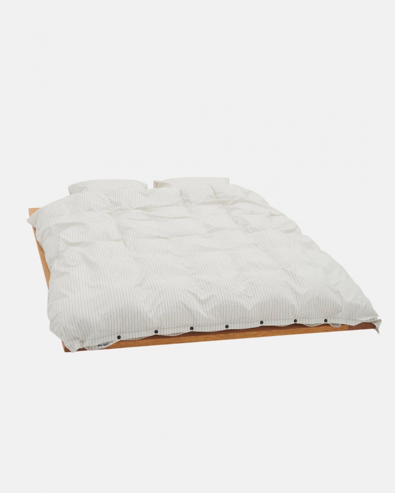 Stussy Tekla Percale Duvet Cover - Queen - Unisex Home Goods Blancos | QMXWA16926