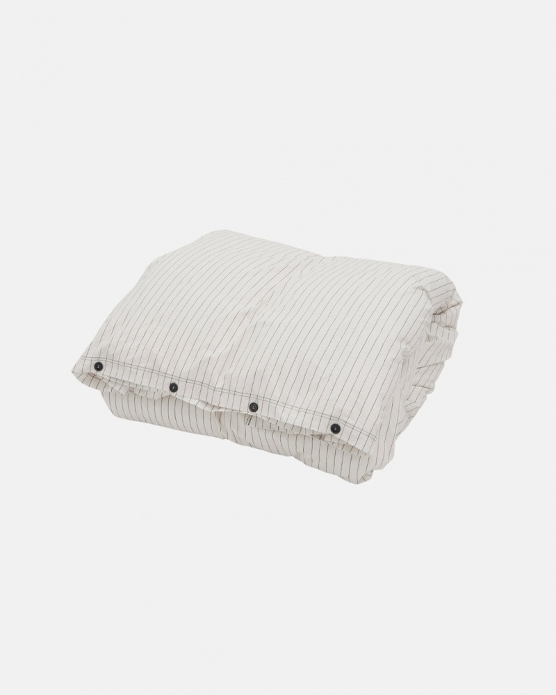 Stussy Tekla Percale Duvet Cover - Queen - Unisex Home Goods Blancos | QMXWA16926