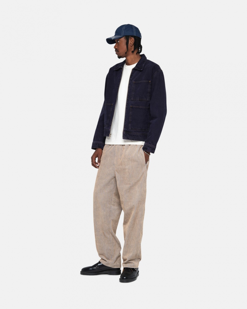 Stussy Zip Trabajo Jacket Denim - Unisex Jackets Negros | EMXVG77984
